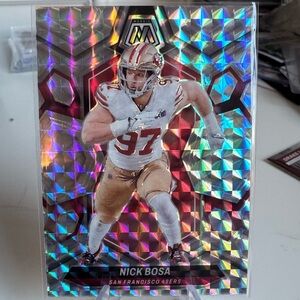 🔥 2024 Nick Bosa Panini Mosaic Silver Prizm Card. Mint condition